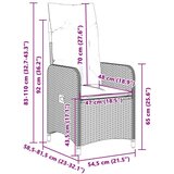 vidaXL 7-dijelni vrtni bistro set od poliratana s jastucima crni | shoptok.hr