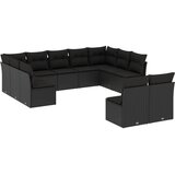  11-dijelni set vrtnih sofa od poliratana s jastucima crni | shoptok.hr