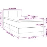 Box spring krevet s madracem tamnosivi 90x200 cm baršunasti | shoptok.hr