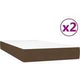  Box spring postelja z vzmetnico temno rjav 200x200 cm blago, (20723302) | Shoptok.si