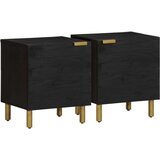 vidaXL Noćni ormarići 2 kom crni 40x33x46 cm od masivnog drva manga | shoptok.hr