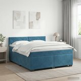  Boxspring krevet s madracem Tamno plava 160 x 200 cm Baršun | shoptok.hr
