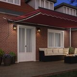 Tenda na automatsko uvlačenje s LED svjetlima bordo 500x300 cm | Eponuda.com