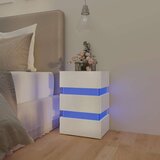 vidaXL LED nočna omarica visok sijaj bela 45x35x67 cm iverna plošča | Shoptok.si