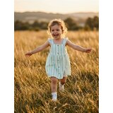 Sinsay Pamučna haljina na tregere s prugicama i volanima | shoptok.hr