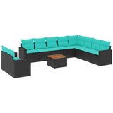  11-dijelni set vrtnih sofa od poliratana s jastucima crni | shoptok.hr