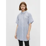 Pieces Light Blue Long Striped Shirt Terra - Women