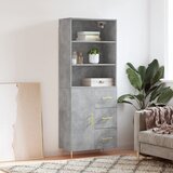 vidaXL Visoka komoda betonsko siva 69,5x34x180 cm inženirski les Cene