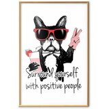  Plakat - Surround Yourself with Positive People 40x60 Zlatni okvir s margom | shoptok.hr