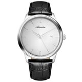 Adriatica muški srebrni elegantni ručni sat sa crnim kožnim kaišem Cene