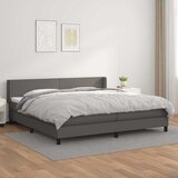  s oprugama i madracem sivi 200x200 cm od umjetne kože | shoptok.hr