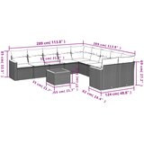  11-dijelni set vrtnih sofa od poliratana s jastucima crni | shoptok.hr