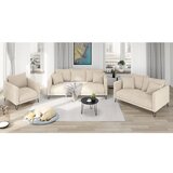 Ropez Kremno bela sedežna garnitura iz šenilje 140 cm Freya – | Shoptok.si