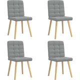 vidaXL Jedilni stoli 4 kosi svetlo sivo blago | Shoptok.si