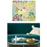 Wallity MDF0026 multicolor decorative mdf painting (3 pieces) Cene