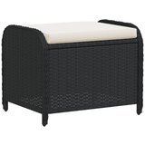  The Living Store Vrtni stolček z blazino črn 58x46x46 cm poli ratan - Vrtni Stolček, (21455572) | Shoptok.si