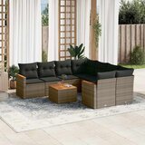  9-dijelni set vrtnih sofa od poliratana s jastucima sivi | shoptok.hr