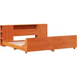 Posteljni okvir brez vzmetnice vošč. rjav 180x200 cm borovina | Shoptok.si