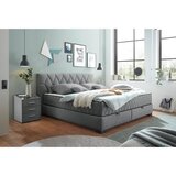 MID.YOU POSTELJA Z VZMETNICO 180 cm x 200 cm , tekstil, leseni material antracit | Shoptok.si