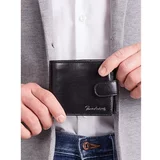 Fashion Hunters Men's horizontal black leather wallet