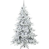 vidaXL Umjetno božićno drvce s nogom s 300 LED dioda Bijelo 210 cm PVC | shoptok.hr