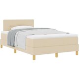 vidaXL Postelja s pomičnim dnom z ležiščem Kremna 120x190 cm Tkanina, (22083766) | Shoptok.si