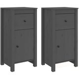  Komode 2 kom sive 40x35x80 cm od masivne borovine | shoptok.hr