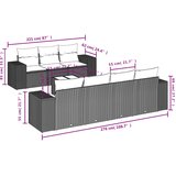  8-dijelni set vrtnih sofa od poliratana s jastucima sivi | shoptok.hr