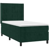  box spring s madracem LED tamnozeleni 80 x 200 cm baršun | shoptok.hr