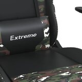  Igraća stolica s osloncem za noge crno-maskirna od umjetne kože Zelena | shoptok.hr