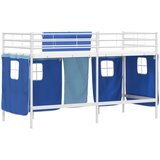  Krevet na kat za djecu s zavjesama Bijela i Plava 100 x 190 cm | shoptok.hr
