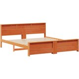  Konstrukcija postelje Voščeno rjava 200 x 200 cm Trdna borovina, (5000069909) | Shoptok.si