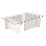 Kavna miza s kaljenim steklom 105x30x65cm, bela, (5000354028)