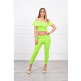 Kesi Set with ruffled green neon Cene