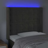  LED posteljno vzglavje temno sivo 93x16x118/128 cm žamet, (20793647) | Shoptok.si