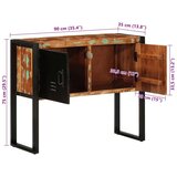 vidaXL Konzolni ormarić Višebojni 90x35x75 cm Obrađeno puno drvo Cijene