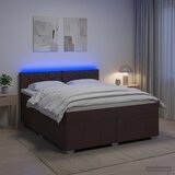  Boxspring krevet s madracem Tamno smeđa 140 x 200 cm Tkanina | shoptok.hr