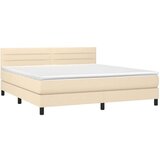  Box spring postelja z vzmetnico krem 180x200 cm blago | Shoptok.si