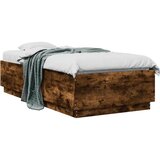  The Living Store Posteljni okvir z LED lučkami dimljeni hrast 75x190 cm inž. les - Posteljni Okvir, (21440031) Cene