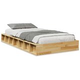 Maison Chic Posteljni okvir - Enojna postelja - Postelja za odrasle brez vzmetnice 100x200 cm masivni les hrast-J6478, (21775899) | Shoptok.si