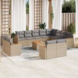 vidaXL 13-dijelni set vrtnih sofa s jastucima bež od poliratana | shoptok.hr