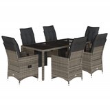  7-dijelni vrtni bistro set od poliratana s jastucima sivi | shoptok.hr