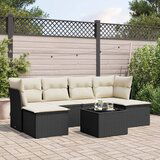 vidaXL 7-dijelni set vrtnih sofa od poliratana s jastucima crni | shoptok.hr
