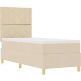 Box Postelja z vzmetnico z vzmetnico krema 80 x 200 cm blago, (5000126115) Slike
