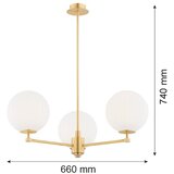  Argon 6307 - Luster na štangu PALOMA 3xE14/7W/230V zlatna/bela | Eponuda.com