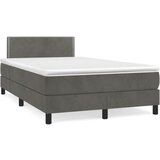 vidaXL Krevet box spring s madracem tamnosivi 120 x 190 cm baršun Cijene