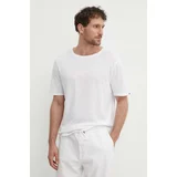 Tommy Hilfiger Kratka majica s primesjo lanu bela barva