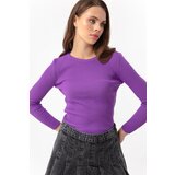 Lafaba Women's Purple Crew Neck Knitwear Sweater Cijene