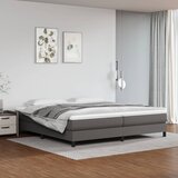 The Living Store Box spring postelja z vzmetnico siva 200x200 cm umetno usnje - Box Spring Postelja, (21516103) Cene