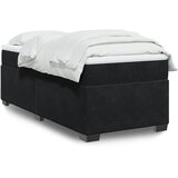 vidaXL Box spring postelja z vzmetnico črna 100x200 cm žamet | Shoptok.si